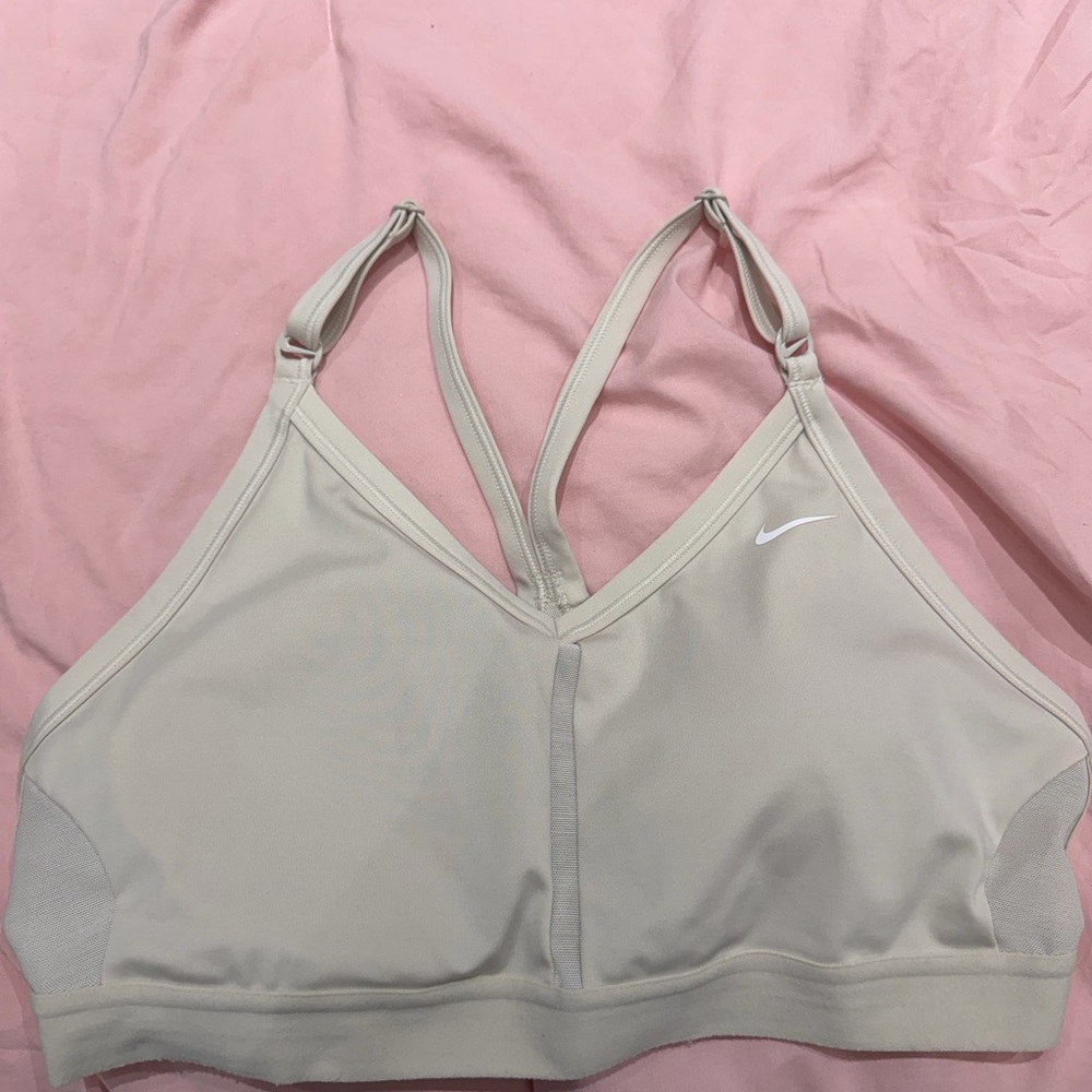 nike cream sports bra